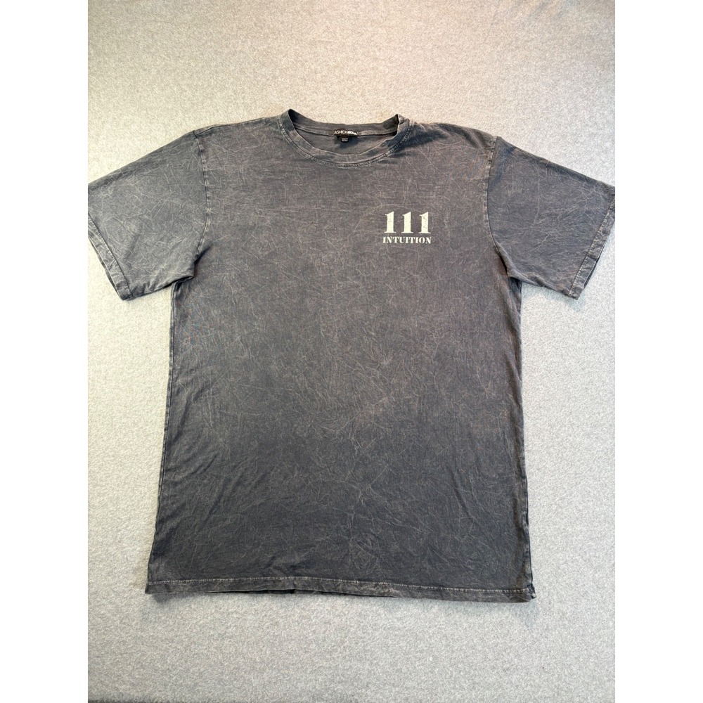 Fashion Nova 111 Intuition Graphic Tee Charcoal Grey Acid Wash Small SB7765